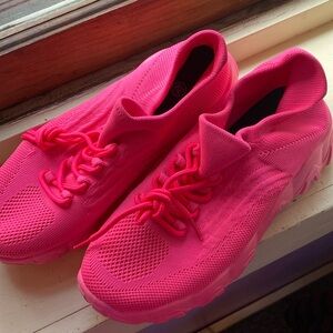 Hot Pink Cushioned Athletic Sneaker/Walking Shoe